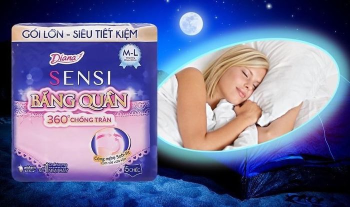 Băng quần ngày và đêm Diana Sensi 360° chống tràn 5 miếng