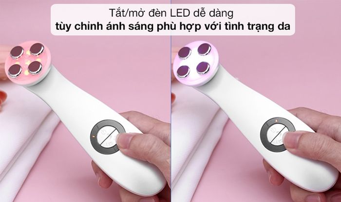 Máy đẩy tinh chất EMS K.SKIN KD9900 có khả năng điều chỉnh ánh sáng phù hợp với làn da