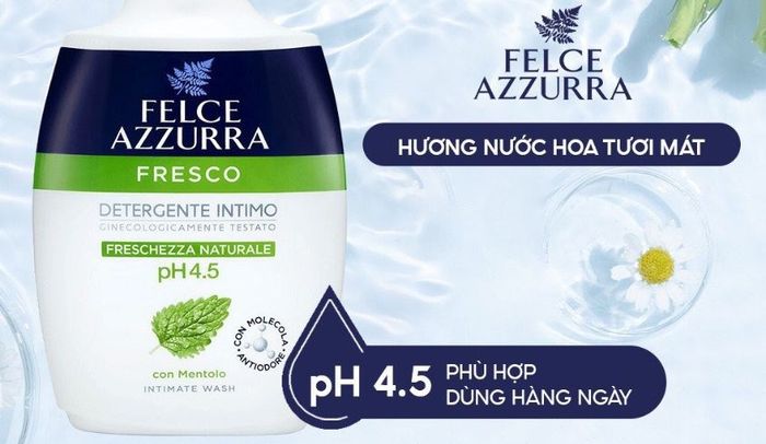 Sản phẩm vệ sinh phụ nữ Felce Azzurra pH 4.5, mùi nước hoa, dung tích 250 ml