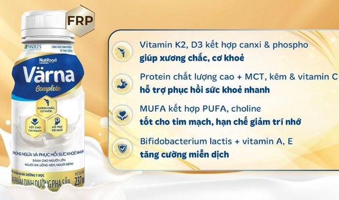 Bộ 6 chai sữa bột pha sẵn Nutifood Varna Complete hương nhạt thanh 237 ml