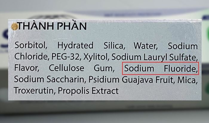 Fluoride trong thành phần của kem đánh răng