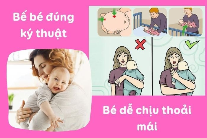 Cha mẹ cần bế trẻ sơ sinh đúng kỹ thuật để không ảnh hưởng xấu đến sức khỏe của bé.