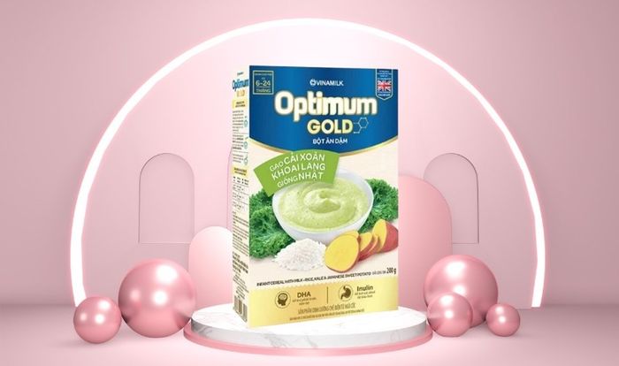 Bột ăn dặm Optimum Gold từ gạo, cải xoăn và khoai lang có lượng dinh dưỡng cao