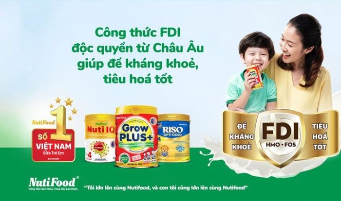 Nutifood chuyên sản xuất các sản phẩm sữa và thực phẩm dinh dưỡng từ sữa