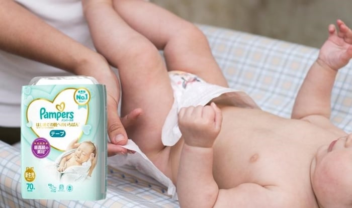 Tã dán Pampers cao cấp size NB 70 miếng (Dưới 5 kg)