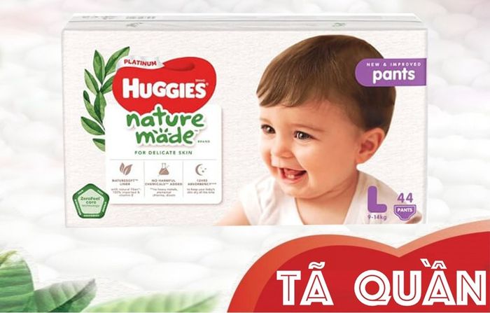 Tã quần Huggies Platinum nature made siêu cao cấp size L 44 miếng