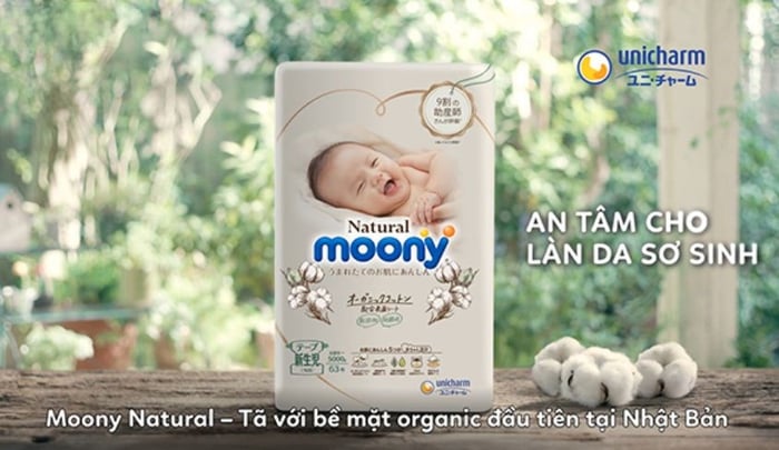 Tã dán Moony Natural size NB 63 miếng (Dưới 5 kg)