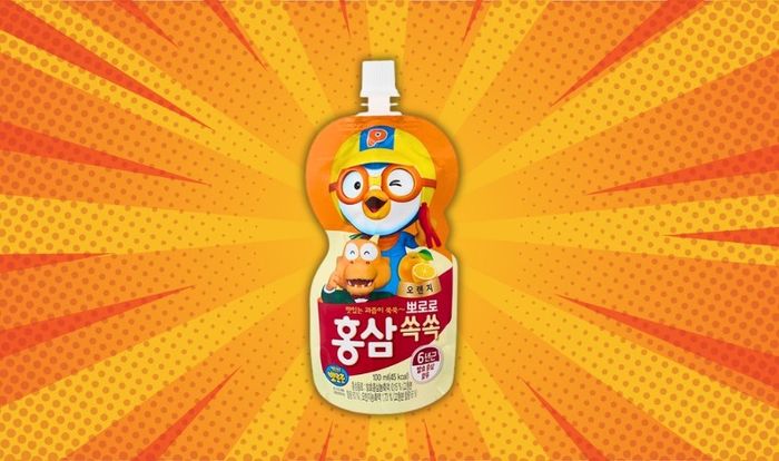 Nước ép trái cây Pororo hồng sâm vị cam 100 ml (phù hợp cho bé từ 1 tuổi)