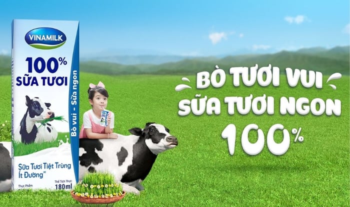 Hộp sữa tươi tiệt trùng Vinamilk ít đường, 180 ml (phù hợp từ 1 tuổi)