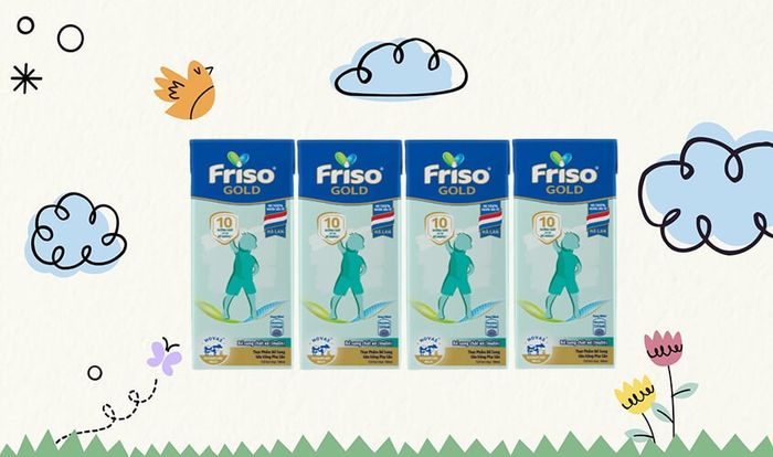 Lốc 4 hộp sữa pha sẵn Friso Gold vị hương vani dung tích 180 ml (dành cho trẻ từ 1 tuổi)