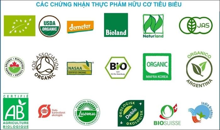 Một số logo chứng nhận thực phẩm hữu cơ