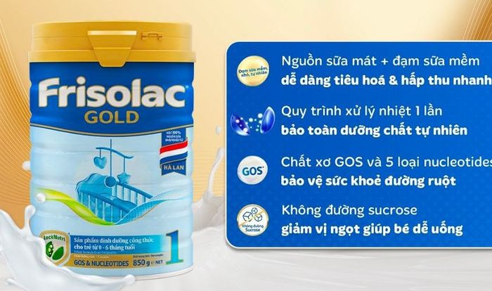 Sữa bột Friso Gold số 1 hương vani 850g (dành cho bé từ 0 - 6 tháng tuổi)