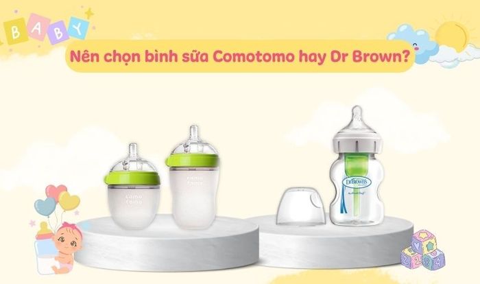 Cả hai loại bình sữa Comotomo và Dr Brown đều là lựa chọn tốt cho trẻ sử dụng.