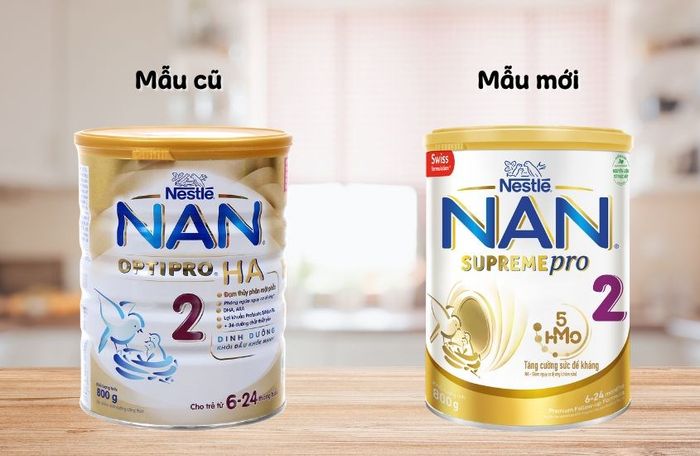 So sánh giữa mẫu sữa Nan HA cũ và mới