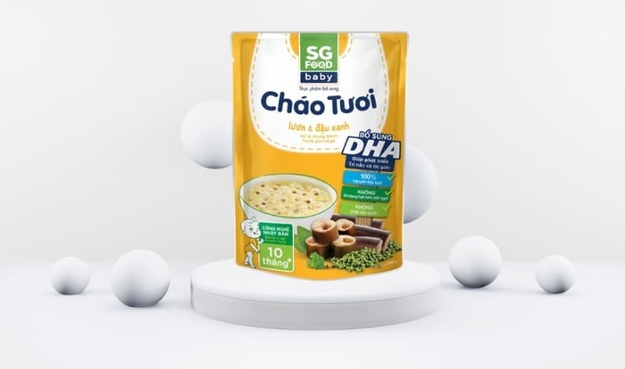 Cháo tươi SG Food Baby vị lươn, đậu xanh đóng gói 240g (phù hợp cho bé từ 10 tháng tuổi)