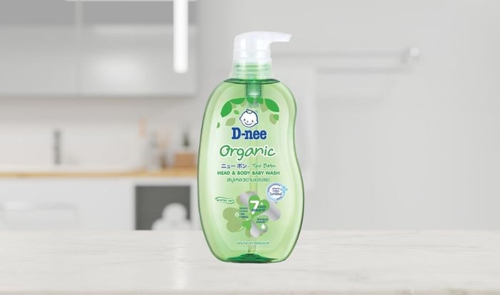 Dầu tắm gội cho bé D-nee Organic chiết xuất rau má 200 ml (0 - 3 tuổi)