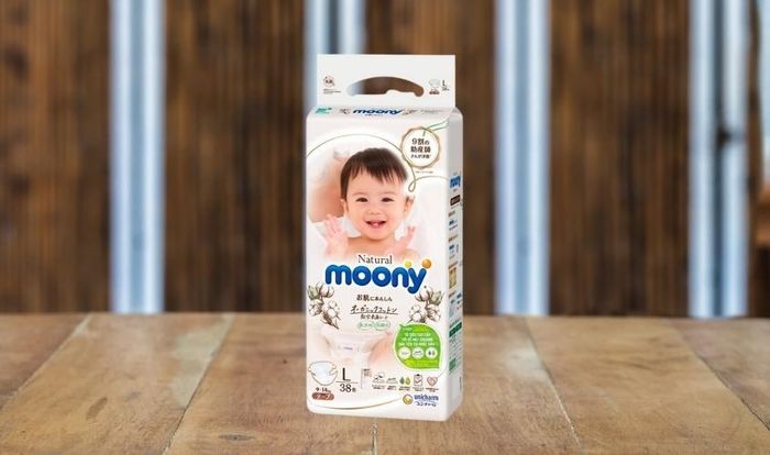 Tã dán Moony Natural size L 38 miếng (9 - 14 kg)