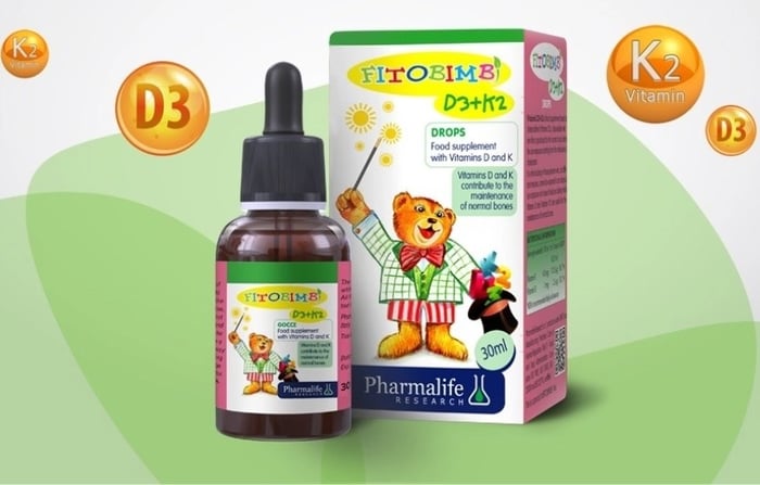 Siro Fitobimbi D3+K2 hỗ trợ hấp thu canxi 30 ml (từ 0 tháng)