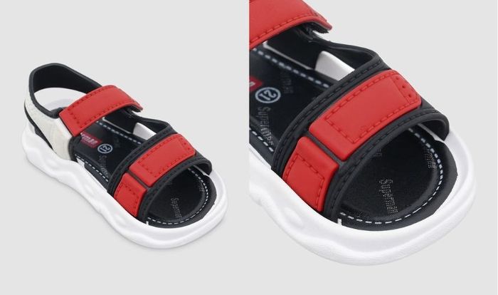 Giày sandal cho bé Á Châu in chữ Fashion màu đỏ