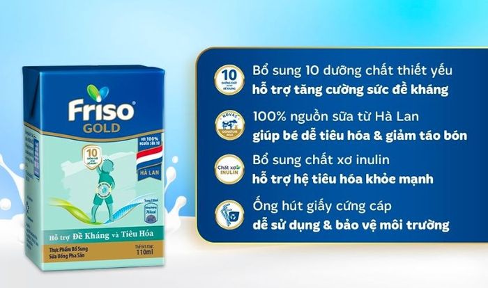 Thùng 48 hộp sữa pha sẵn Friso Gold vị hương vani dung tích 110 ml (dành cho trẻ từ 1 tuổi)