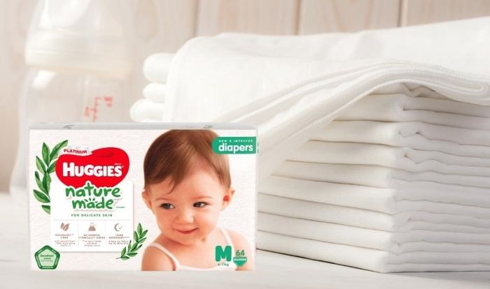 Tã dán Huggies Platinum nature made siêu cao cấp size M 64 miếng (6 - 11 kg)