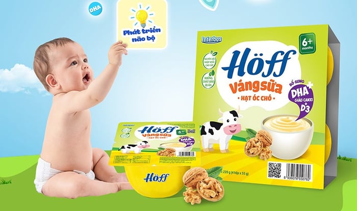 Lốc 4 hũ váng sữa Hoff vị óc chó 55g