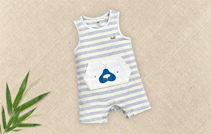 Bodysuit đùi sát nách Haki BB046 màu xanh phối