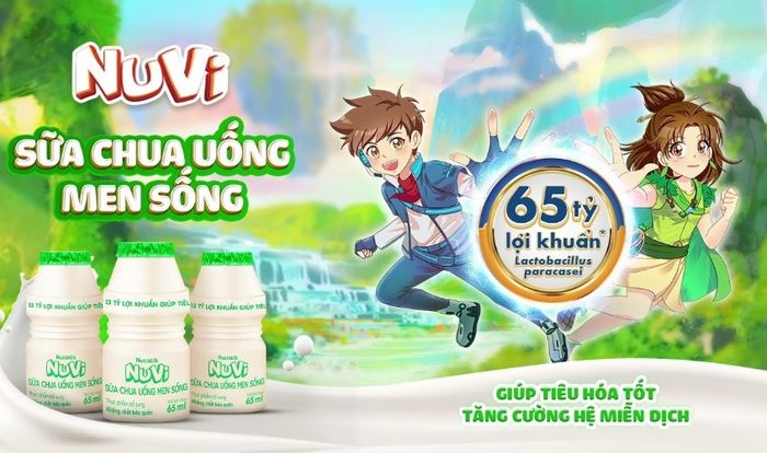 Lốc 5 chai sữa chua uống men sống Nutifood 65 ml (dành cho bé từ 1 tuổi trở lên)