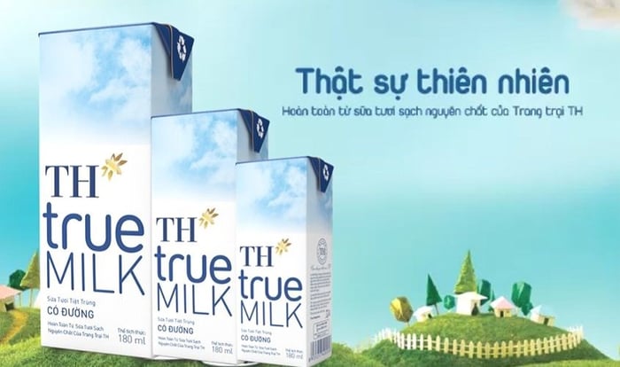 Hộp 4 lốc sữa tươi TH true MILK có đường 180 ml (phù hợp từ 1 tuổi trở lên)