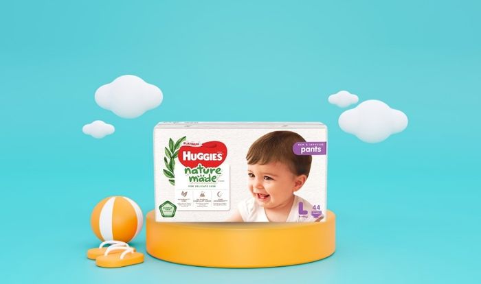 Tã quần Huggies Platinum nature made siêu cao cấp size L 44 miếng (9 - 14 kg)