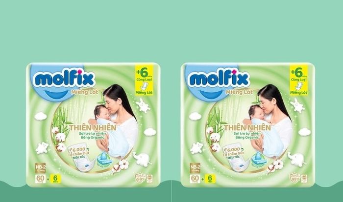 Tã lót Molfix thiên nhiên kích thước NB2 66 miếng (Dành cho bé trên 1 tháng)