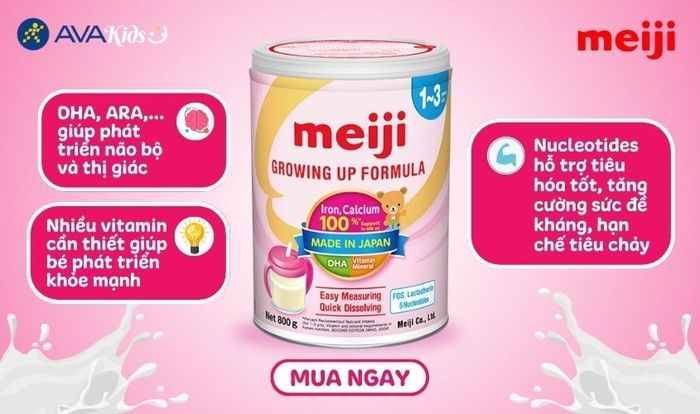 Sữa bột Meiji Growing Up Formula 800g (1 - 3 tuổi)