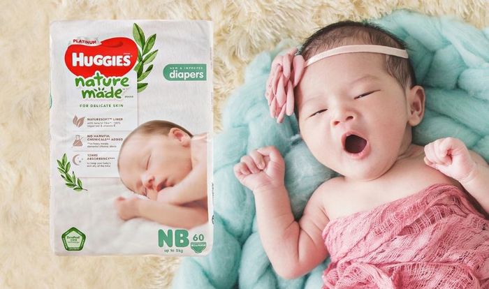 Bỉm dán Huggies Platinum nature made siêu cao cấp size NB 60 miếng (Dành cho bé dưới 5 kg)