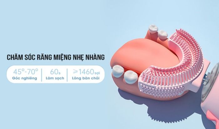 Bàn chải có cấu trúc thông minh và thiết kế đầu hình chữ U