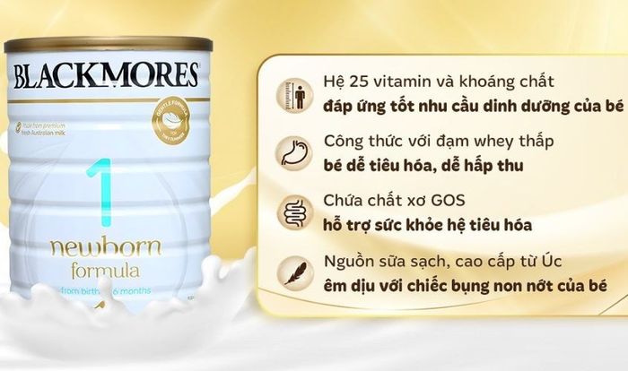 Sữa bột Blackmores NewBorn Formula số 1 dung tích 900g dành cho bé từ 0 - 6 tháng tuổi