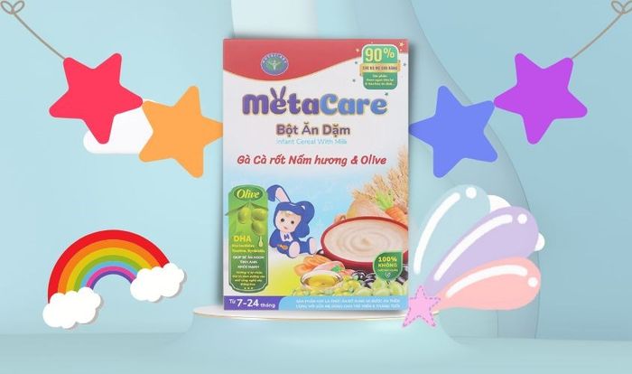 Bột ăn dặm MetaCare vị gà, cà rốt, nấm hương và olive hộp 200g (dành cho bé từ 7 - 24 tháng)