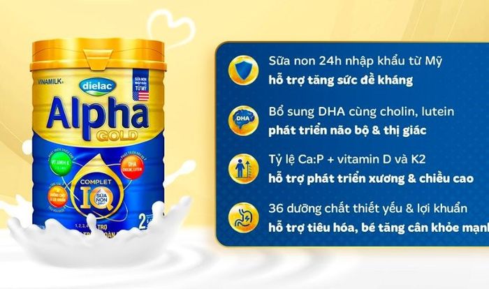 Sữa bột Dielac Alpha Gold IQ số 1 (sữa non) 800g (0 - 6 tháng)