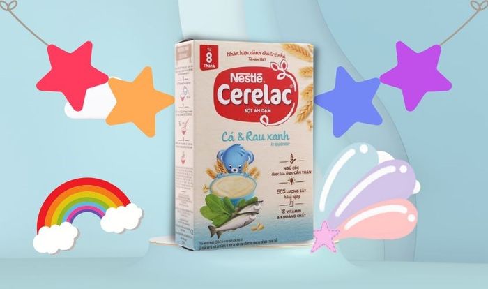 Bột ăn dặm Nestlé Cerelac cá, rau xanh hộp 200g (từ 8 tháng)