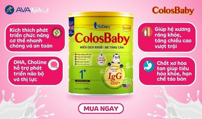 Sữa bột ColosBaby Gold 1+ hương vani 800g (1 - 2 tuổi)