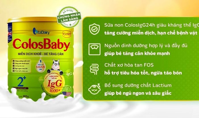 Sữa bột ColosBaby Gold 2+ (sữa non) vị vani 800g (từ 2 tuổi)