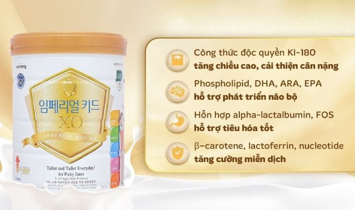 Sữa bột XO Imperial Kid dung tích 800g (dành cho trẻ từ 2 - 15 tuổi)