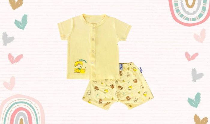 Bộ áo cài giữa tay ngắn cho bé BabyMommy - Màu sắc ngẫu nhiên