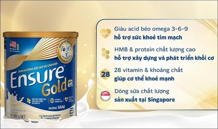 Sữa bột Ensure Gold hương vani 400g dành cho người lớn