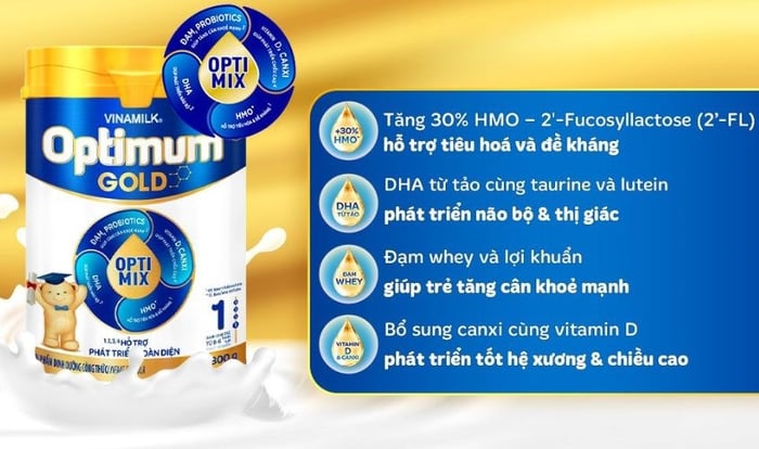 Sữa bột Vinamilk Optimum Gold số 1 dung tích 800g dành cho bé từ 0 - 6 tháng tuổi