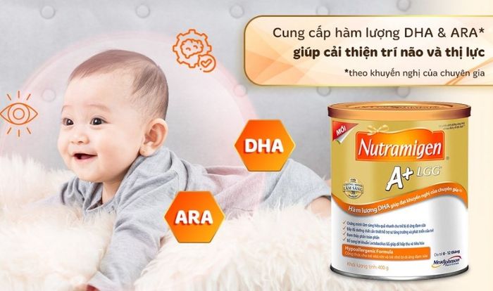 Sữa bột Enfa Nutramigen A+ LGG 400g (dành cho trẻ từ 0 - 12 tháng) phù hợp cho trẻ bị dị ứng với protein sữa bò