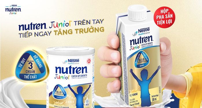 Sữa Nutren Junior giúp trẻ tăng cân nhờ sự giàu đạm, chất béo