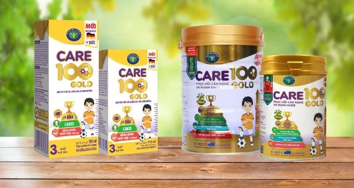 Các dòng sản phẩm sữa Care 100 Gold hiện tại