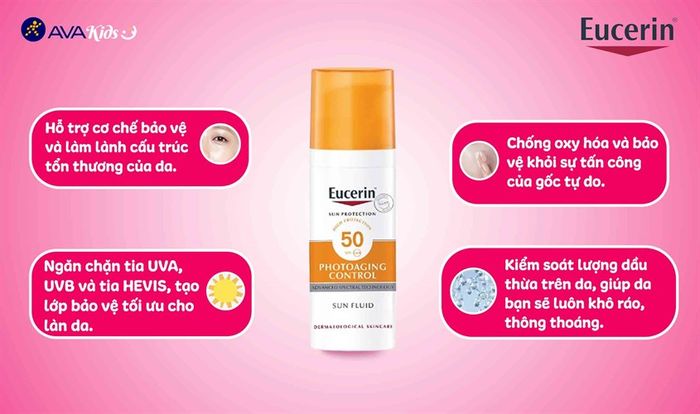 Kem chống nắng Eucerin đặc biệt phù hợp cho da nhờn mụn