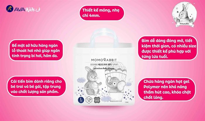 Tã Hàn Quốc cao cấp Momo Rabbit