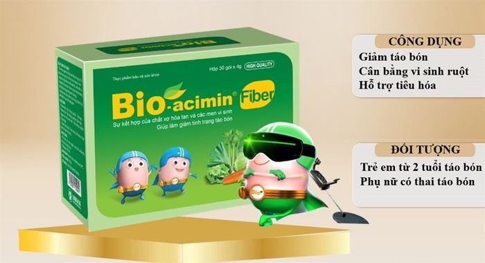 Cốm Bio-acimin Fiber giảm tình trạng táo bón, có 30 gói (phù hợp từ 2 tuổi)